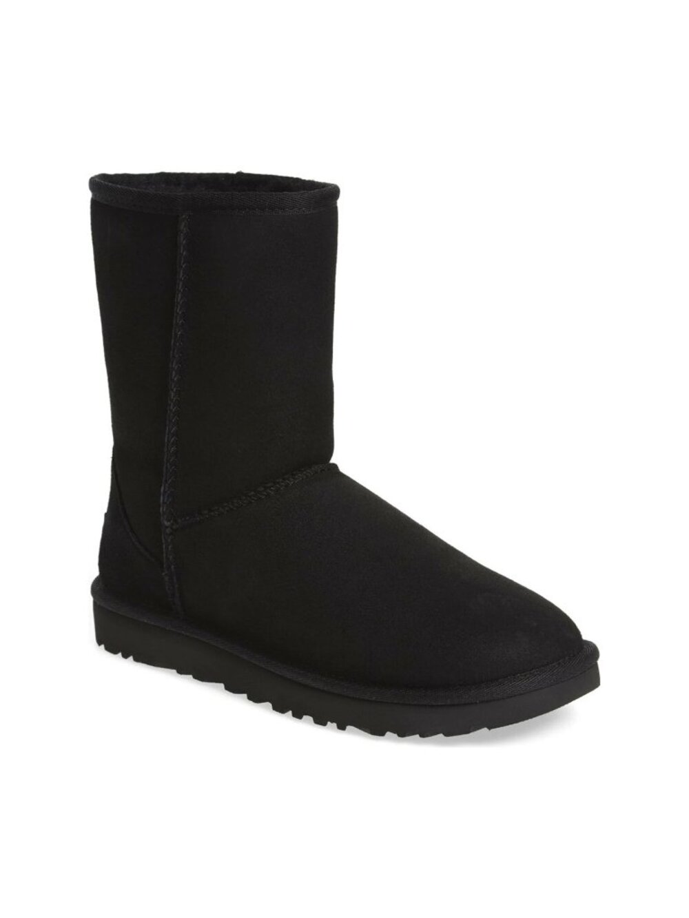 New! Ugg Classic Short II Black Suede Boot Size 10 1016223
